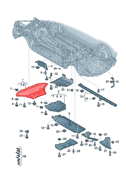 Шумоизоляция 4M0825235L Audi Q7