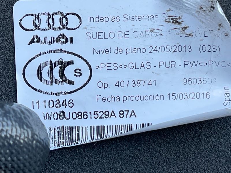 Панель пола багажного отсека 8U0861529A87A Audi Q3