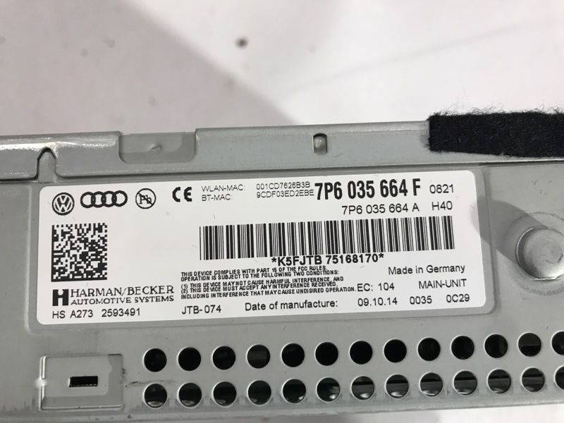 Блок управления информационной электронной системы MMI 3G 7P6035664F Volkswagen Touareg