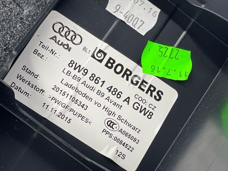 Панель підлоги багажного відсіку 8W9861486AGW8 Audi A4 Allroad