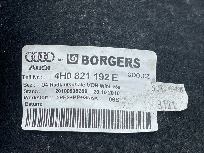 Підкрилок (задня частина) 4H0821192E Audi A8