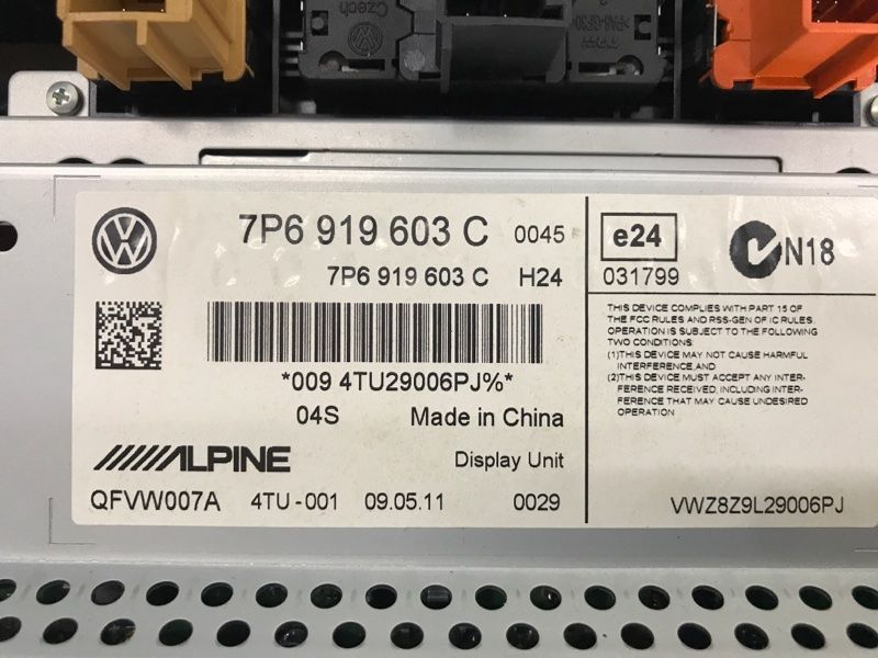 Дисплей и панель управления 7P6919603C Volkswagen Touareg