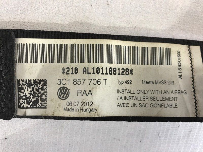 Ремень безопасности 3C1857706T Volkswagen CC