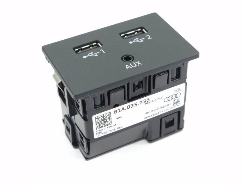Разъем для подключения внешних аудиоисточников (2x USB + 1x AUX-IN) 81A035736 Audi A6 Audi A3, Audi A6, Audi A7, Audi RS3, Audi S6