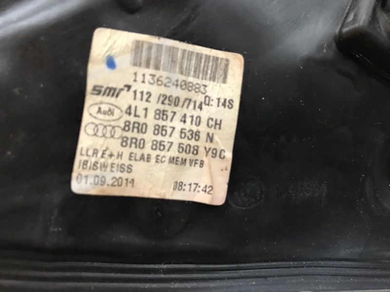 Зеркало бокового вида 4L1857410CH Audi Q7