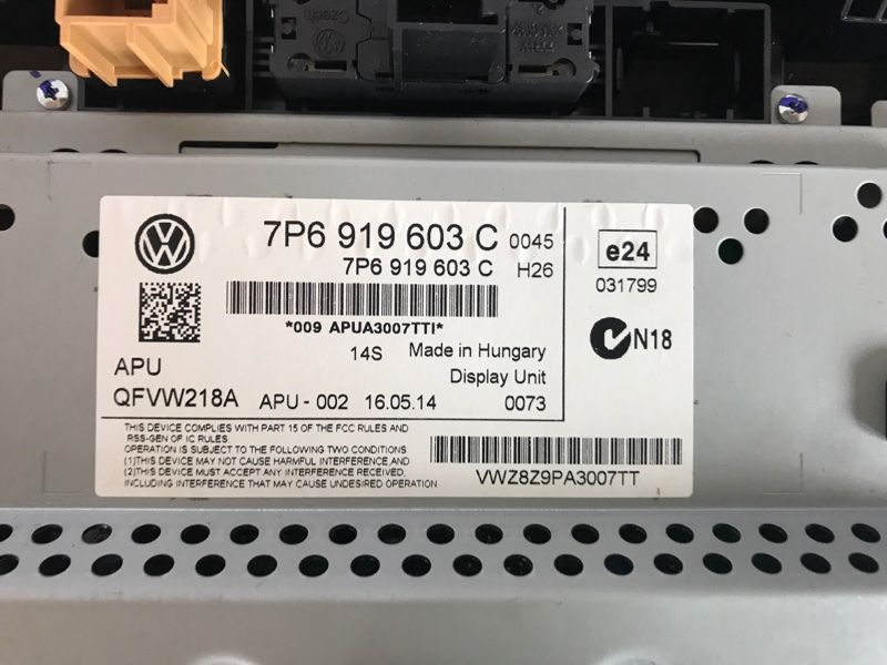 Дисплей і панель керування 7P6919603C Volkswagen Touareg
