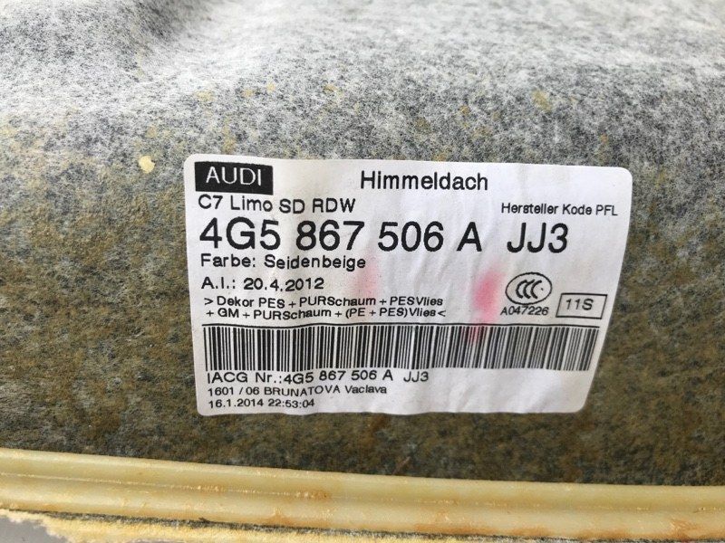 Потолок салона 4G5867506A Audi A6