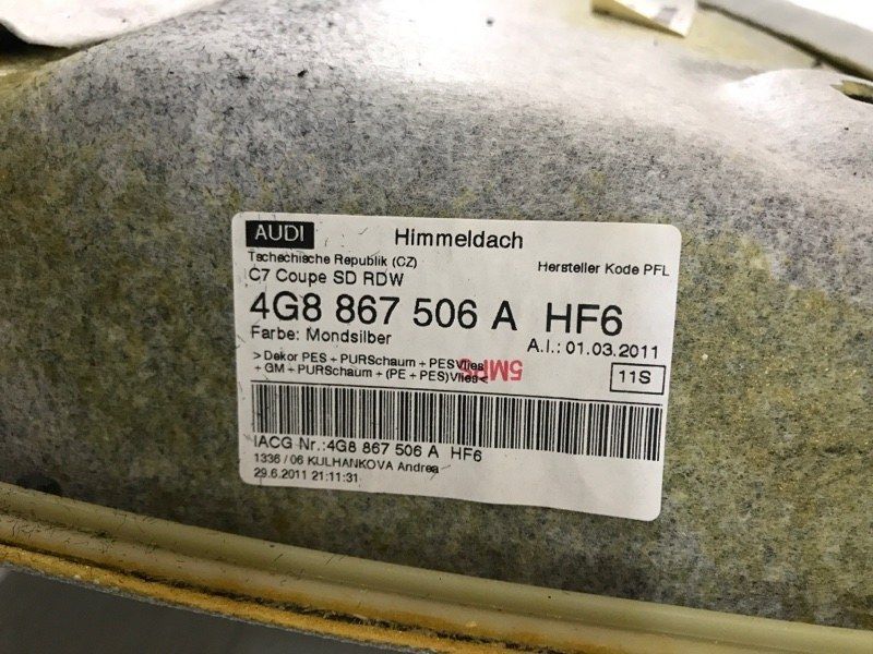 Стеля салону 4G8867506A Audi A7