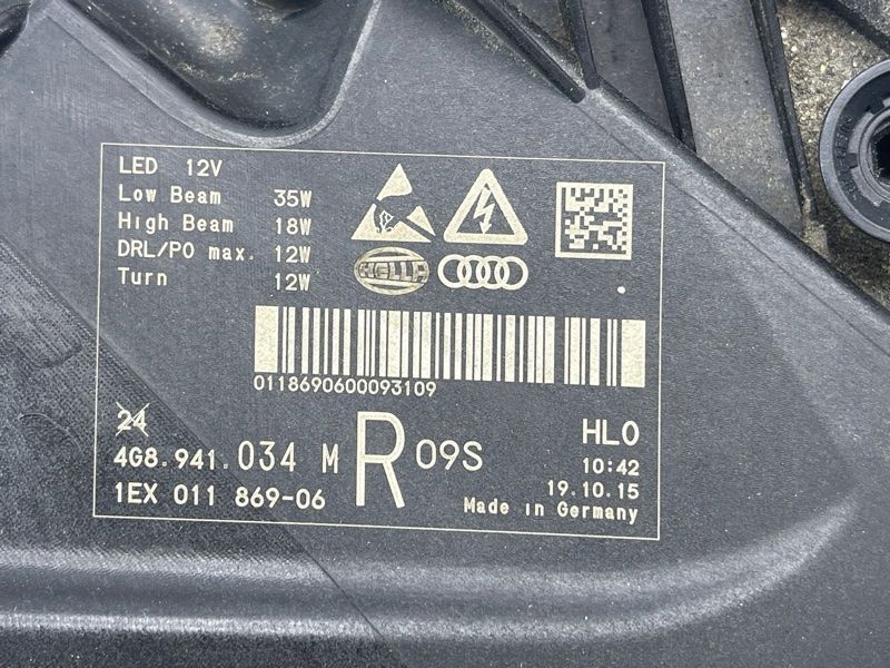 Фара светодиодная правая 4G8941034M Audi A7 Audi A7, Audi RS7, Audi S7