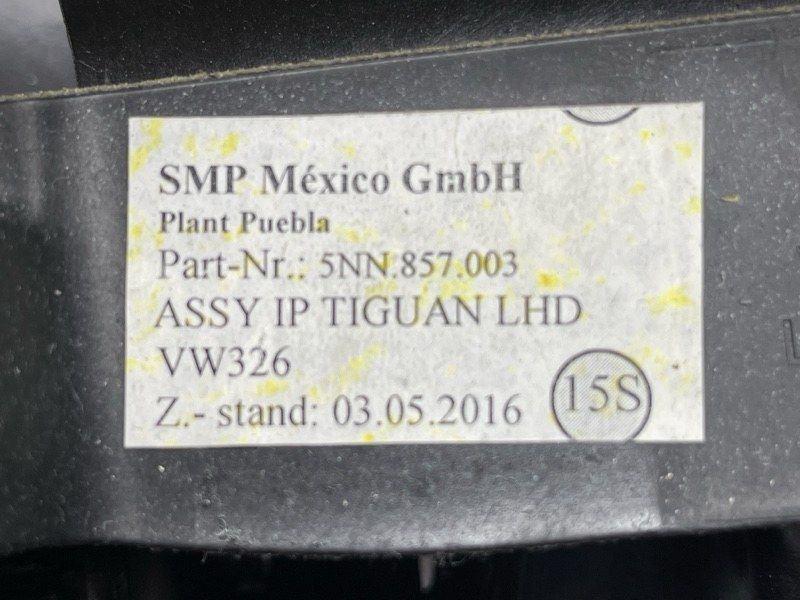 Торпедо з подушкою безпеки 5NN857003HFLG Volkswagen Tiguan