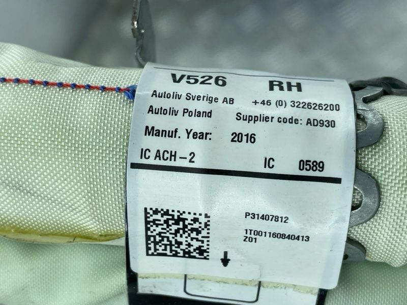 Шторка безпеки бічна / Airbag 31407812 Volvo XC90