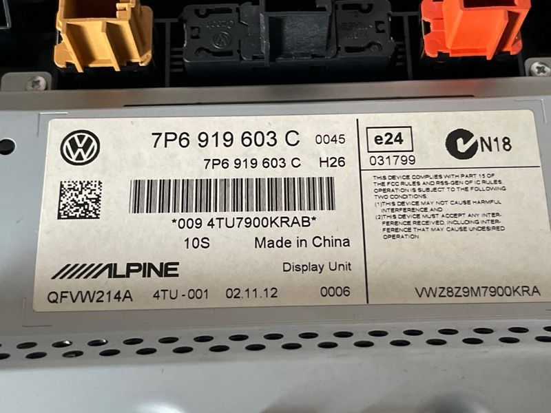 Дисплей і панель керування 7P6919603C Volkswagen Touareg