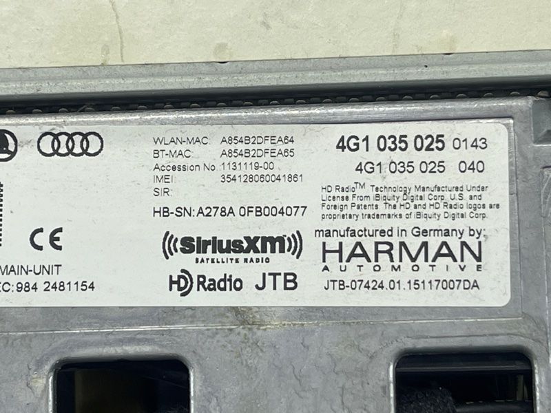 Центральний блок керування мультимедіа MIB 4G1035025 Audi A6