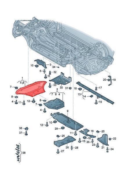 Шумоізоляція двигуна передня 4M0825235L Audi Q7 Audi Q7