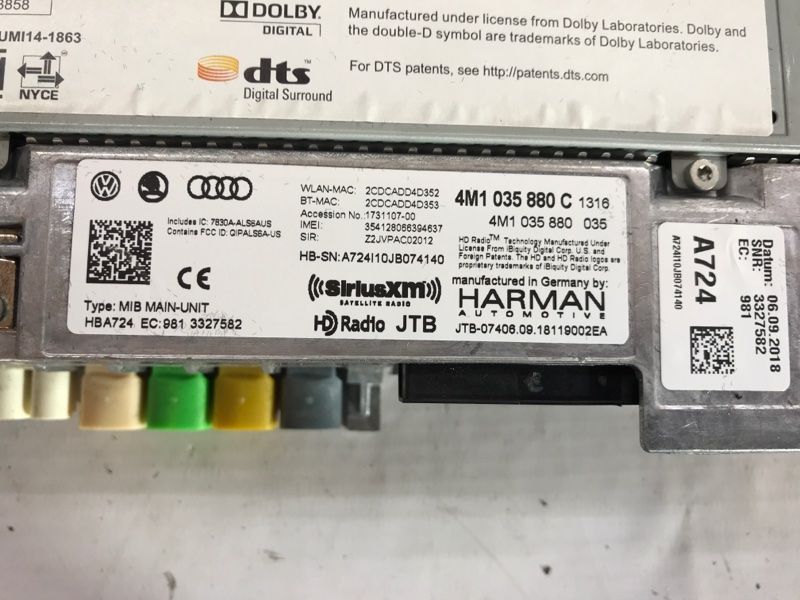 Центральний блок керування мультимедіа MIB 4M1035880C Audi Q7