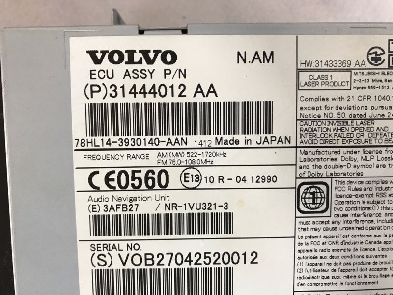 Магнітола 31444012 Volvo XC60