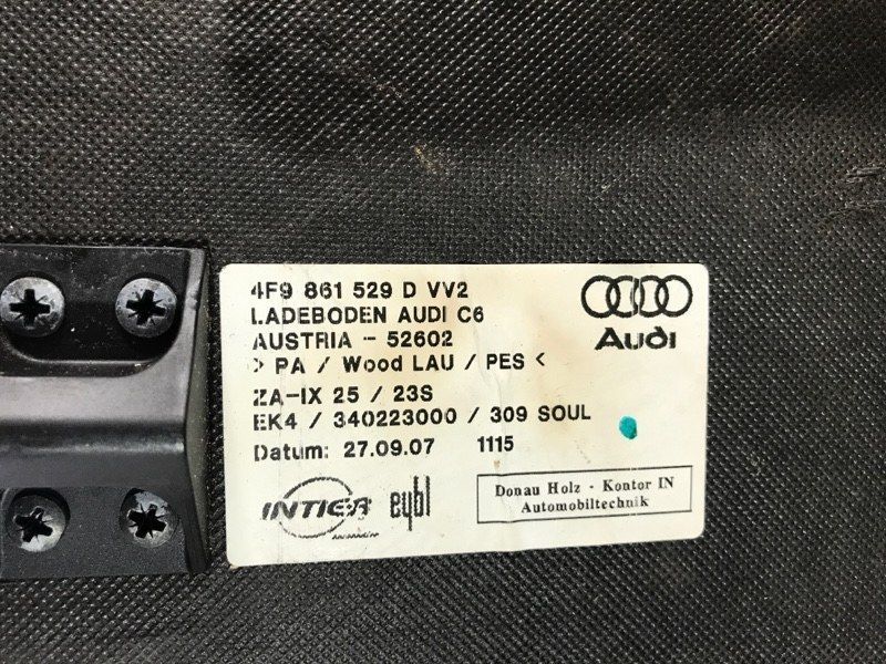 Панель пола багажного отсека 4F9861529D Audi A6