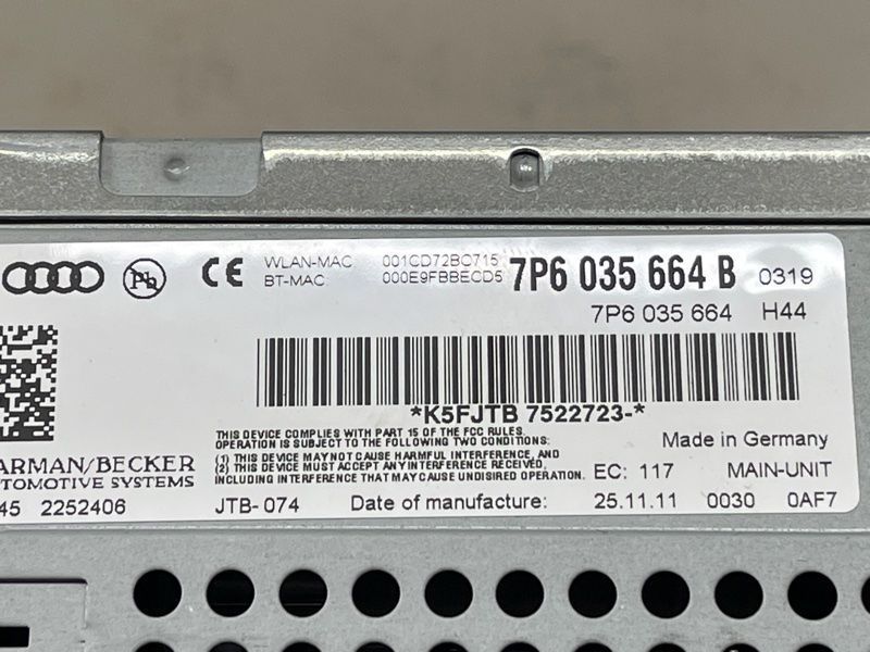 Блок MMI мультимедиа навигация 7P6035664B Volkswagen Touareg