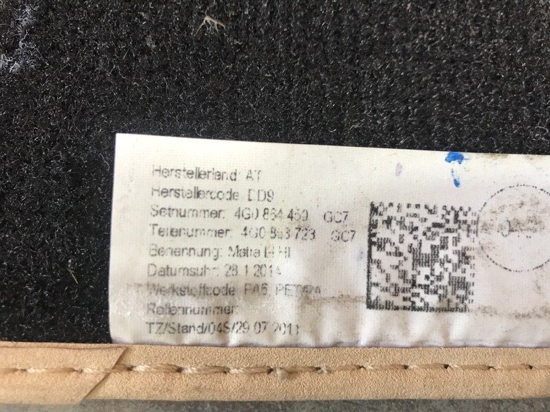Килимки салону комплект 4G0864450 Audi A6