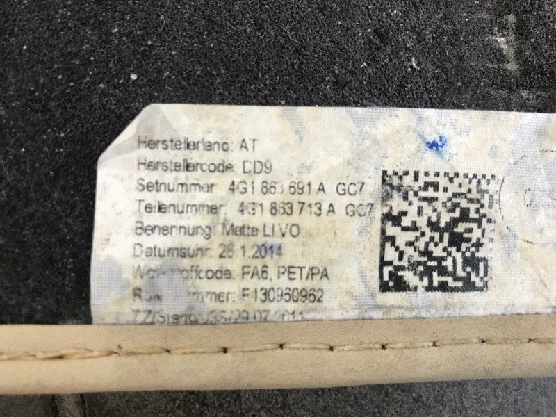 Килимки салону комплект 4G0864450 Audi A6